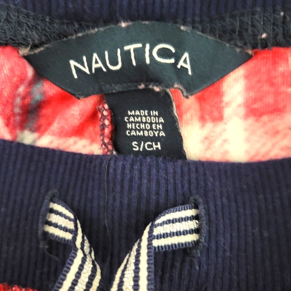 NWOT COZYNautical Long Sleeve Fleece Sleep Pajamas Set Red Blue Plaid Size Small - Picture 5 of 8